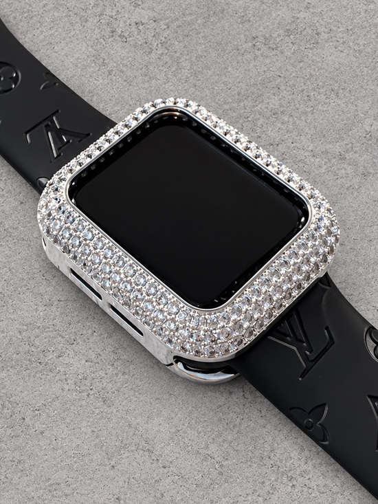 Other - Silver 41mm Bling Watch Case Bezel Rhinestone Apple Watch Case